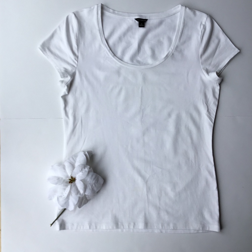 Ann Taylor Cotton/Modal White Tee Shirt
